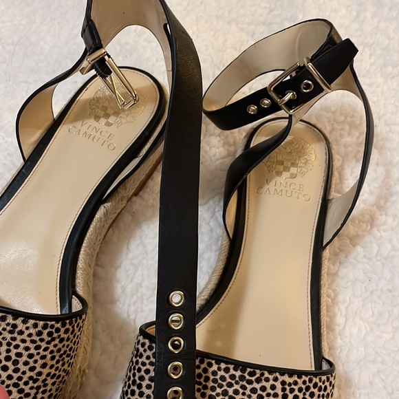 Vince Camuto Espadrilles Animal Print Open-toe Platform Sandals Size 9.5 - Picture 3 of 7